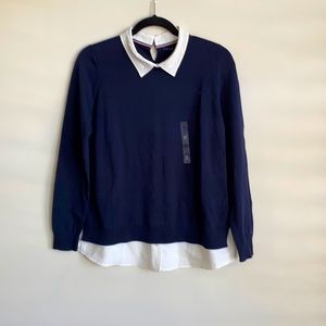 Tommy Hilfiger Sweater with Collared Shirt.